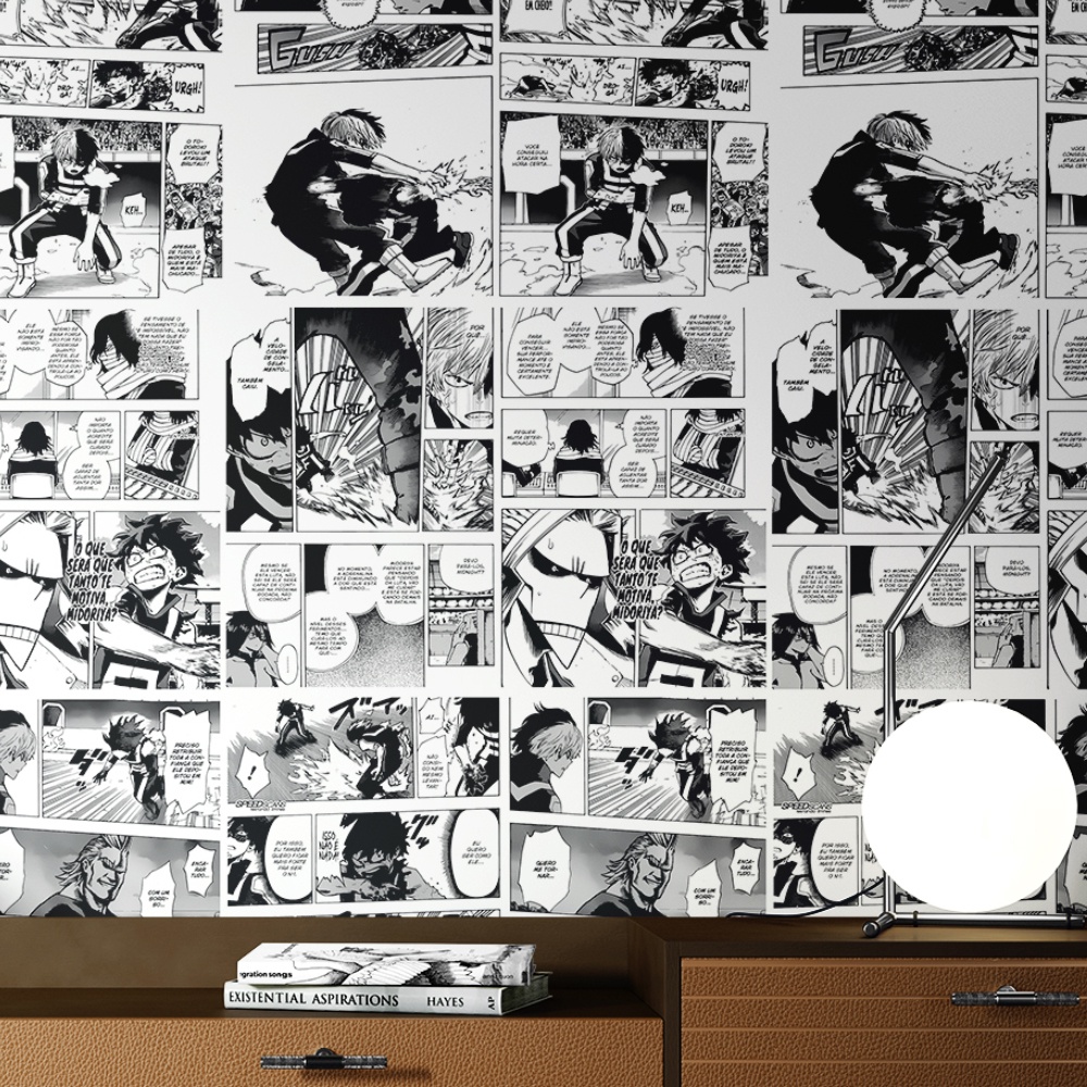 Papel de Parede Anime Mangá Autocolante Adesivo Boku no Hero Lavável