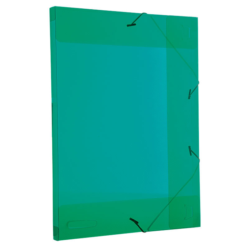 Pasta com aba elástico ofício lombo 20mm Line transparente verde 0255.T Dello