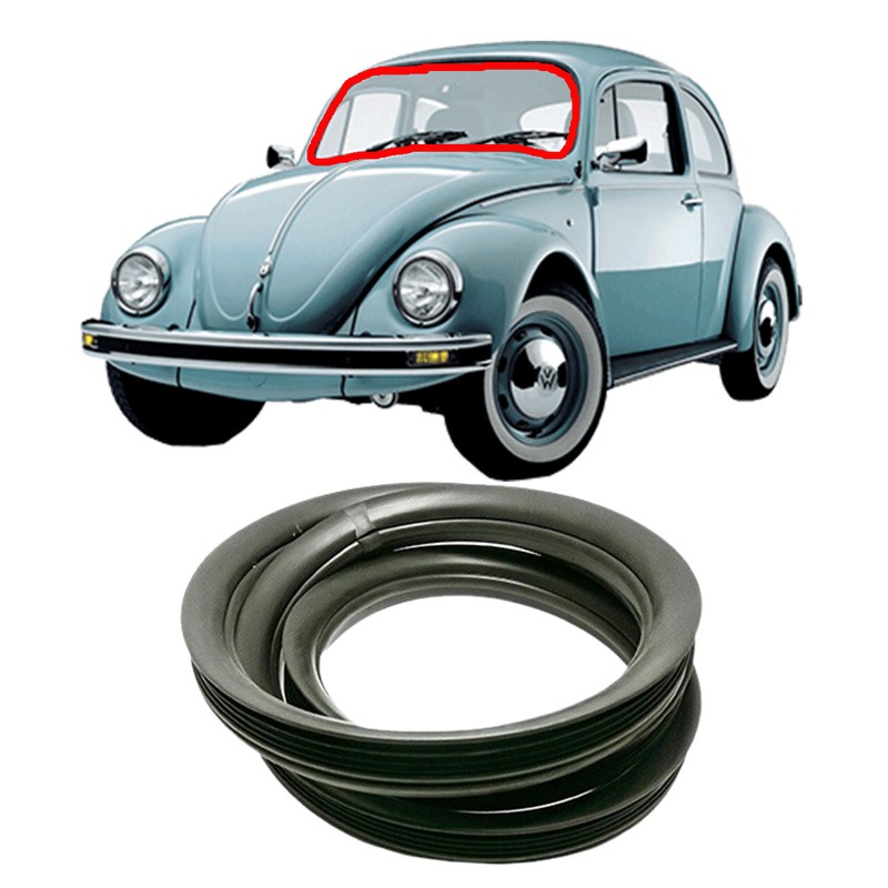 Borracha do Parabrisa Fusca 1200 1300 1500 1600 Com Encaixe Para Friso 1959 a 1997