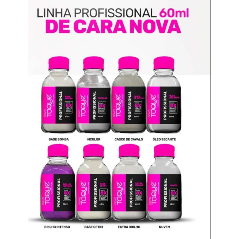 Linha profissional 60 Ml De Esmalte Repositor Novo Toque rende 8 x mais