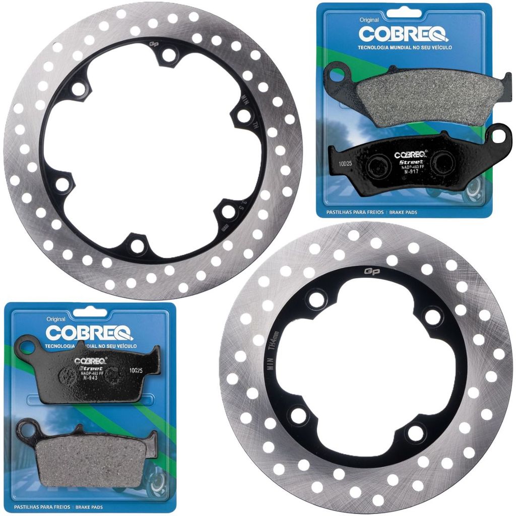 Kit Discos de Freio Nx 400 Falcon + Pastilhas Cobreq