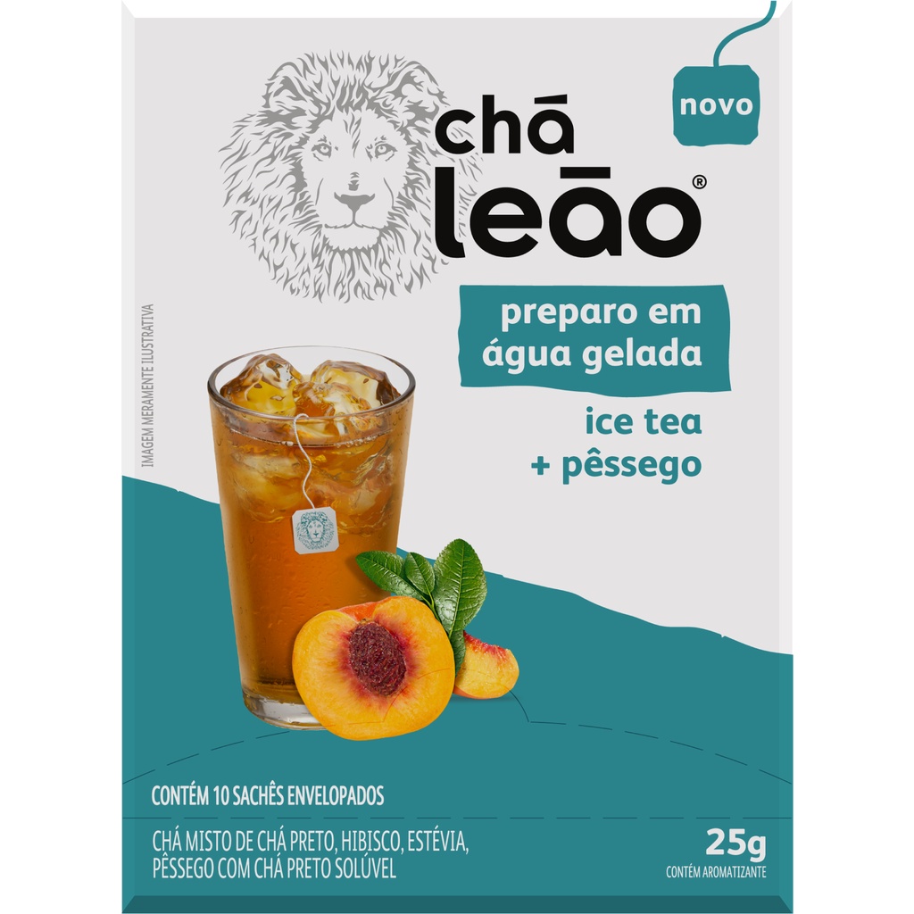 Chá Leão Água Gelada - Ice Tea E Pêssego 10 Sachês