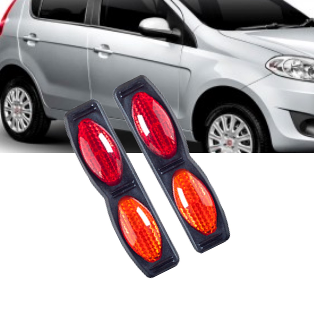 Protetor Porta Automotivo Amarelo/Vermelho Carro Refletor Olho De Gato PROMOÇÃO SHOPEE