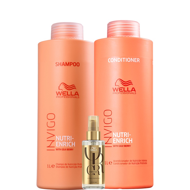 Kit Shampoo, Condicionador Nutri Enrich e Oil Reflections  - Wella