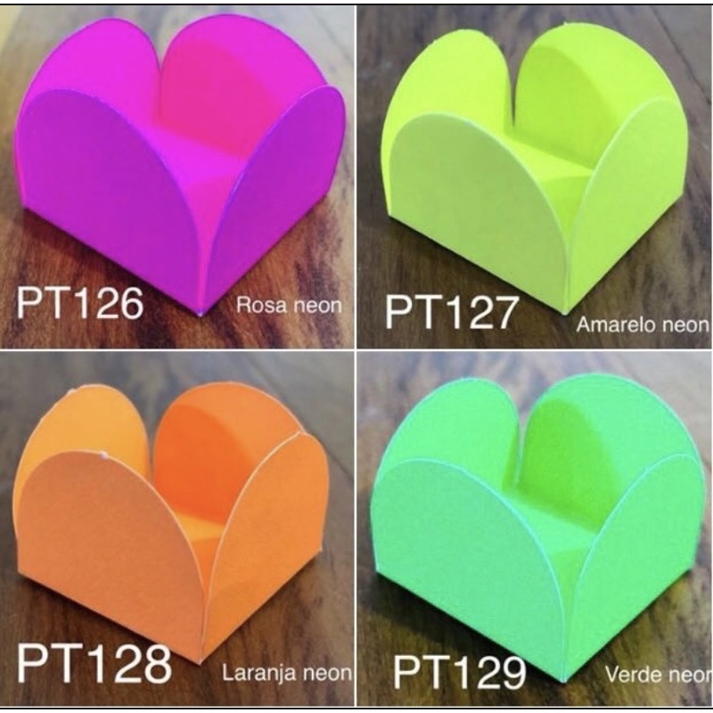 50 ~ 200 FORMINHAS 4 PÉTALAS MÉDIAS NEON PARA DOCES FESTAS - ESCOLHA NA VARIAÇÃO