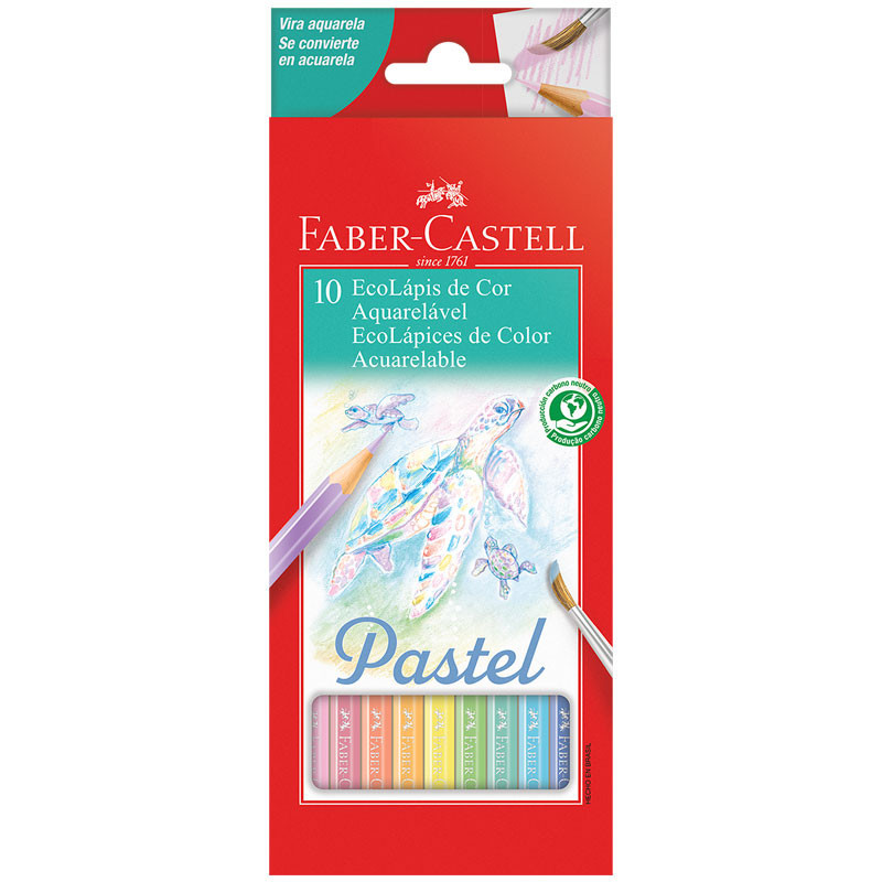 Lápis de cor 10 cores aquarelável Pastel 120210P Faber-Castell