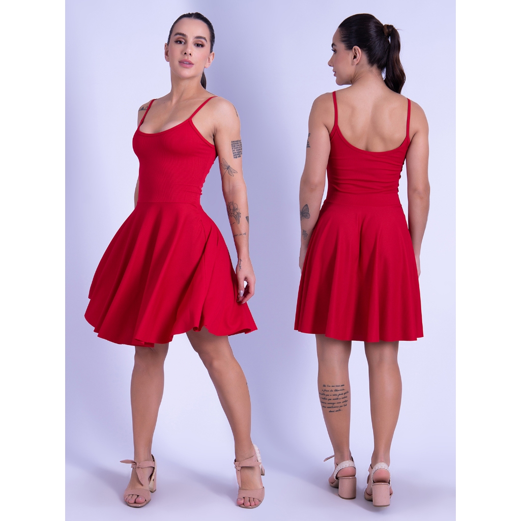 Vestido Feminino Godê Ribana Rodado Vestido Moda Feminina