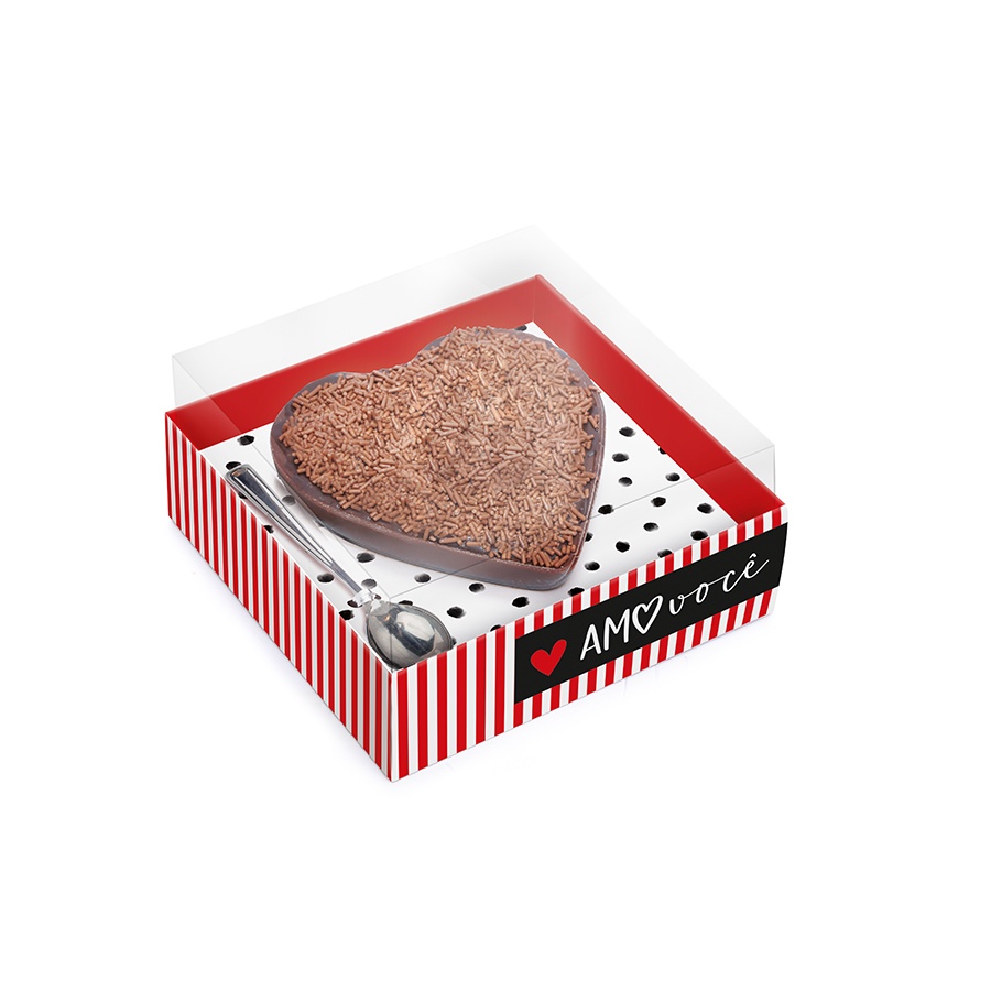 Caixa Meio Ovo Coração 250g - Tanto Amor - 06 Unidades - Cromus -