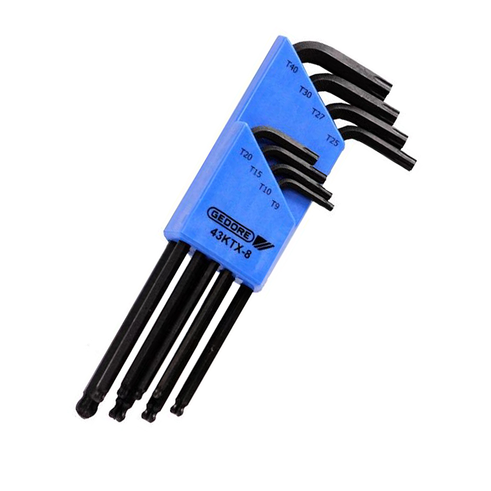 Jogo Chave Torx Abaulada Longa T9 a T40 Gedore 8 Peças 43KTX-8