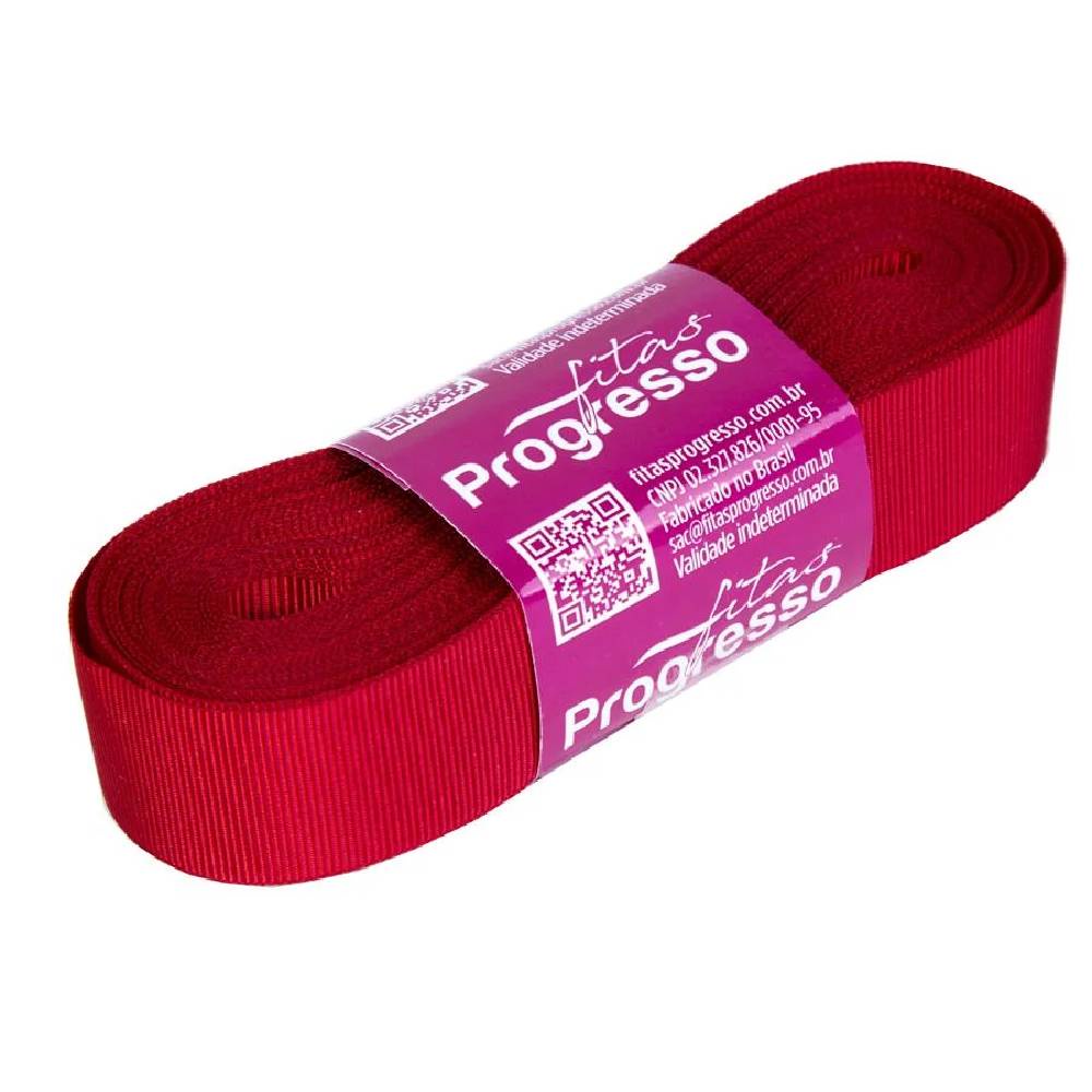 Fita Gorgurão Progresso 22mm nº5 - 10m 209 Vermelho - 1un