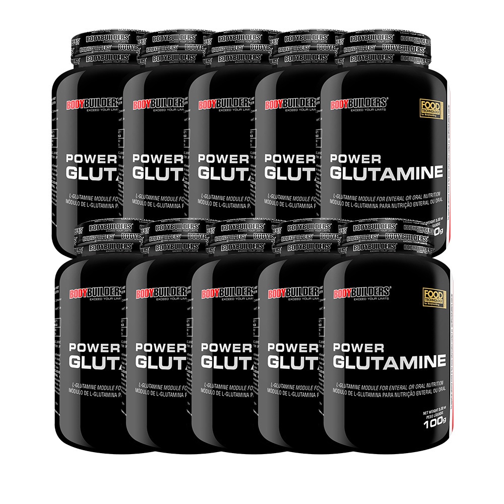 Kit 10x Power Glutamina 100g - Suplemento dos Atletas - Bodybuilders