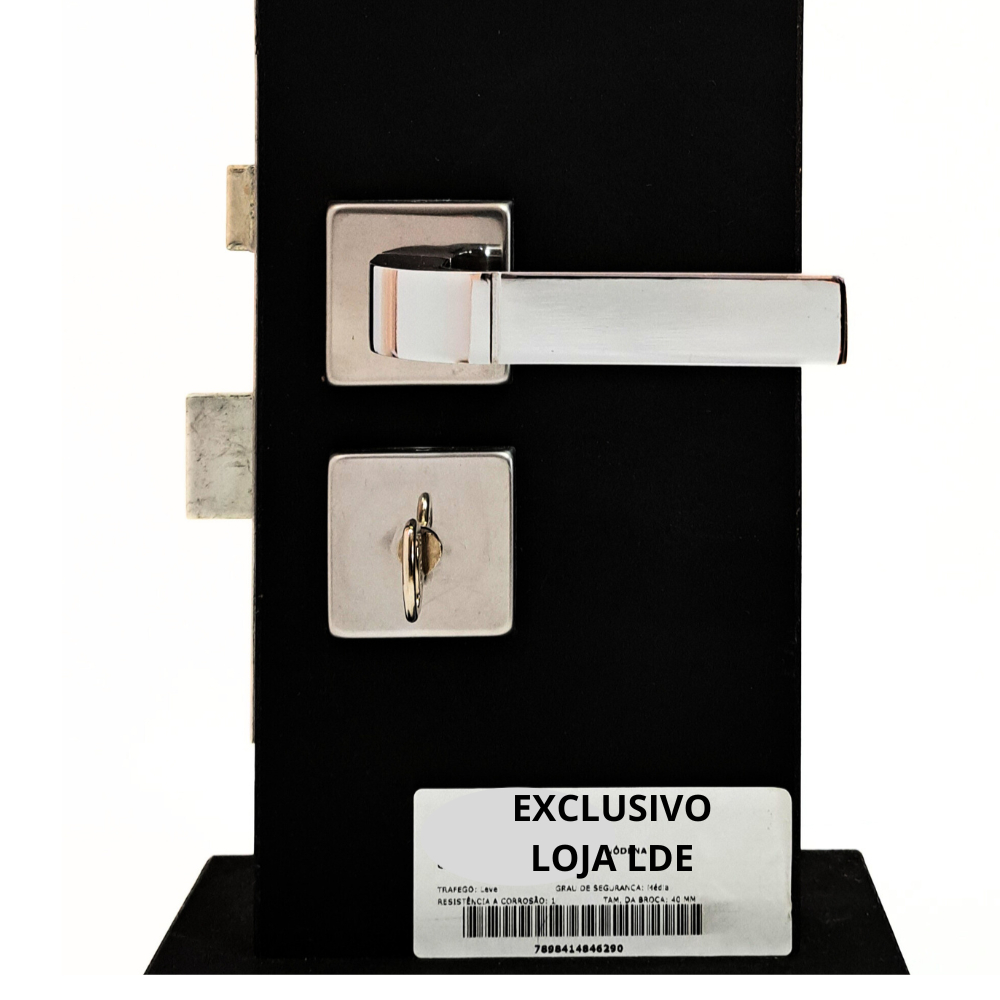 Fechadura De Porta Wc Banheiro Modena Cromada Mgm Para Porta Aço e Madeira