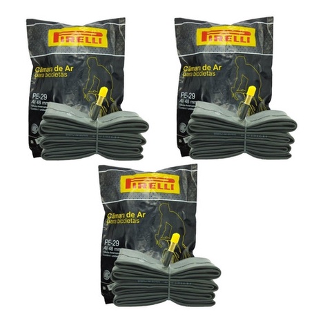 3 CÂMARAS DE AR PIRELLI ARO 29 BICO GROSSO 48MM MTB