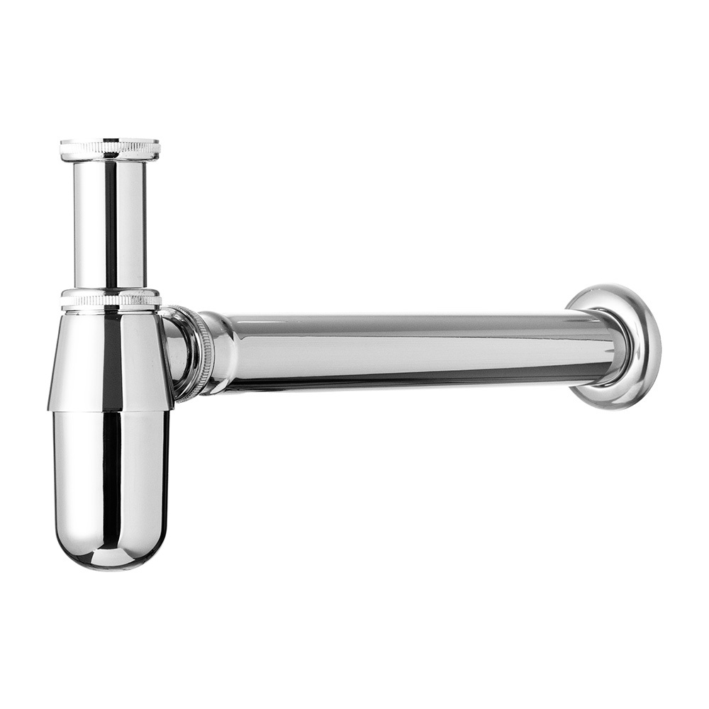 Sifão Para Lavatório de Banheiro Redondo Purus Pingoo - Prata