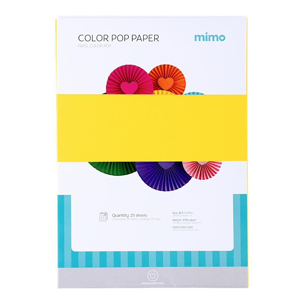 Papel Color Pop Amarelo Sol Mimo - A4 - 180 gr - 25 unds