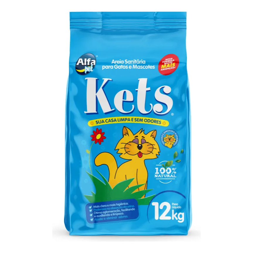 Areia Higiênica Kets Gatos - 12kg