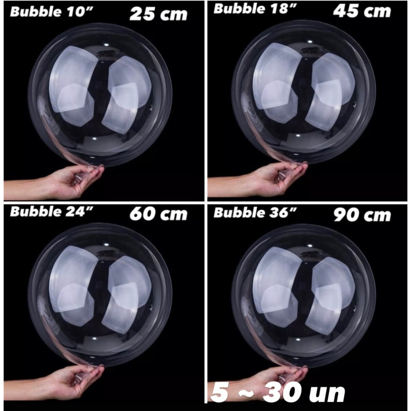 Kit Balão Bubble Bobo Balloon 10 18 24 e 36 polegadas Balões Para festas Aniversário//