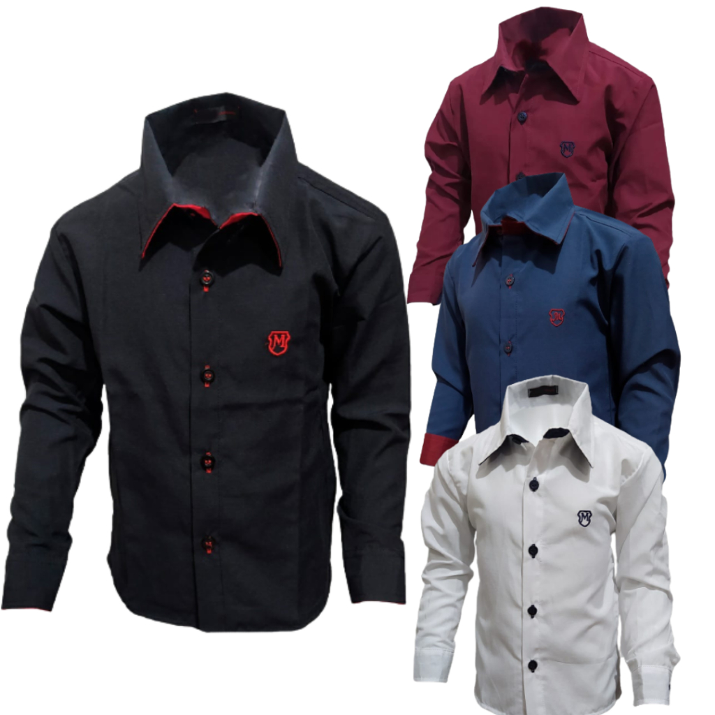 Camisa Infantil Social manga Longa