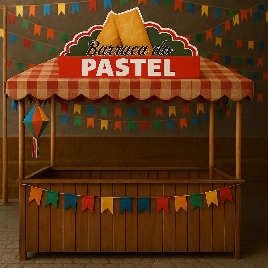 Placa barraca do pastel  festas festa junina eventos feiras cod 60.29 (CHOCO)