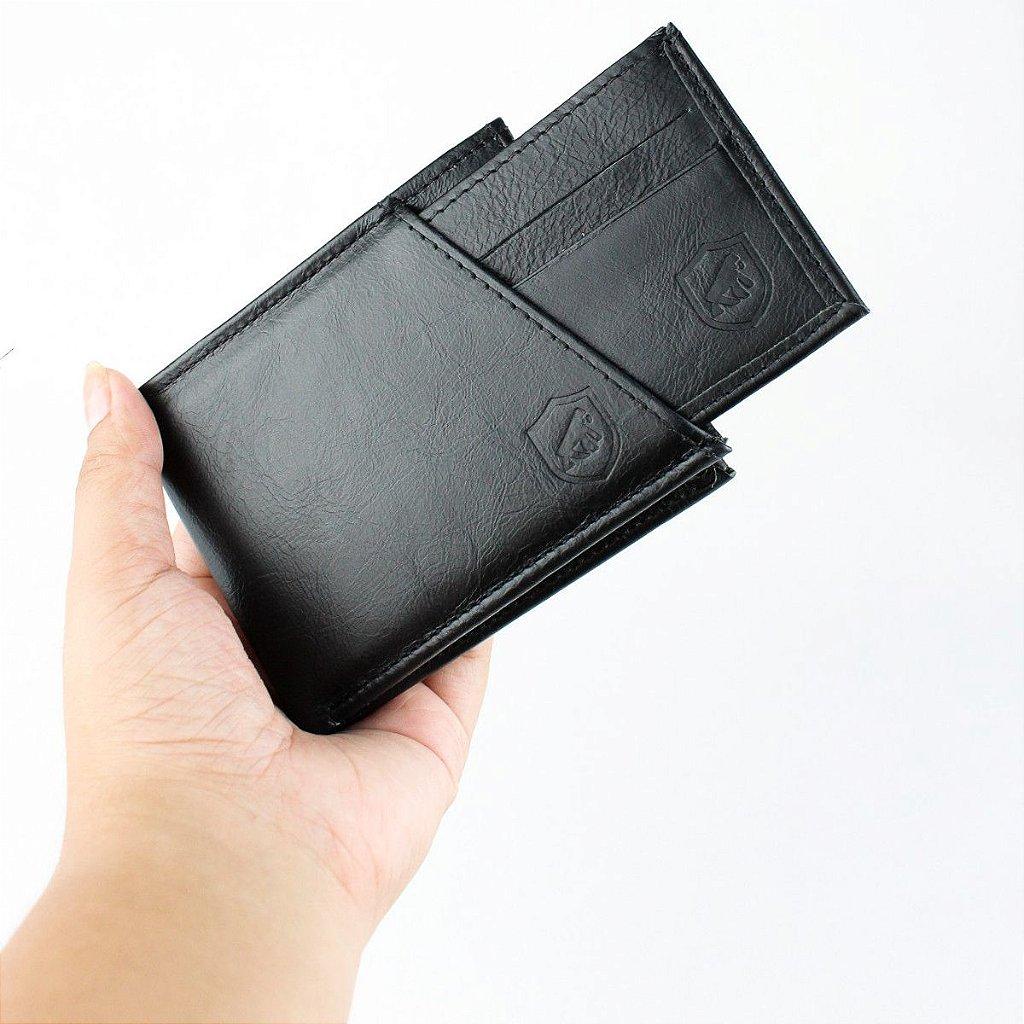 Carteira de Couro Masculina com Porta Cartão - Dinamic - Gshield
