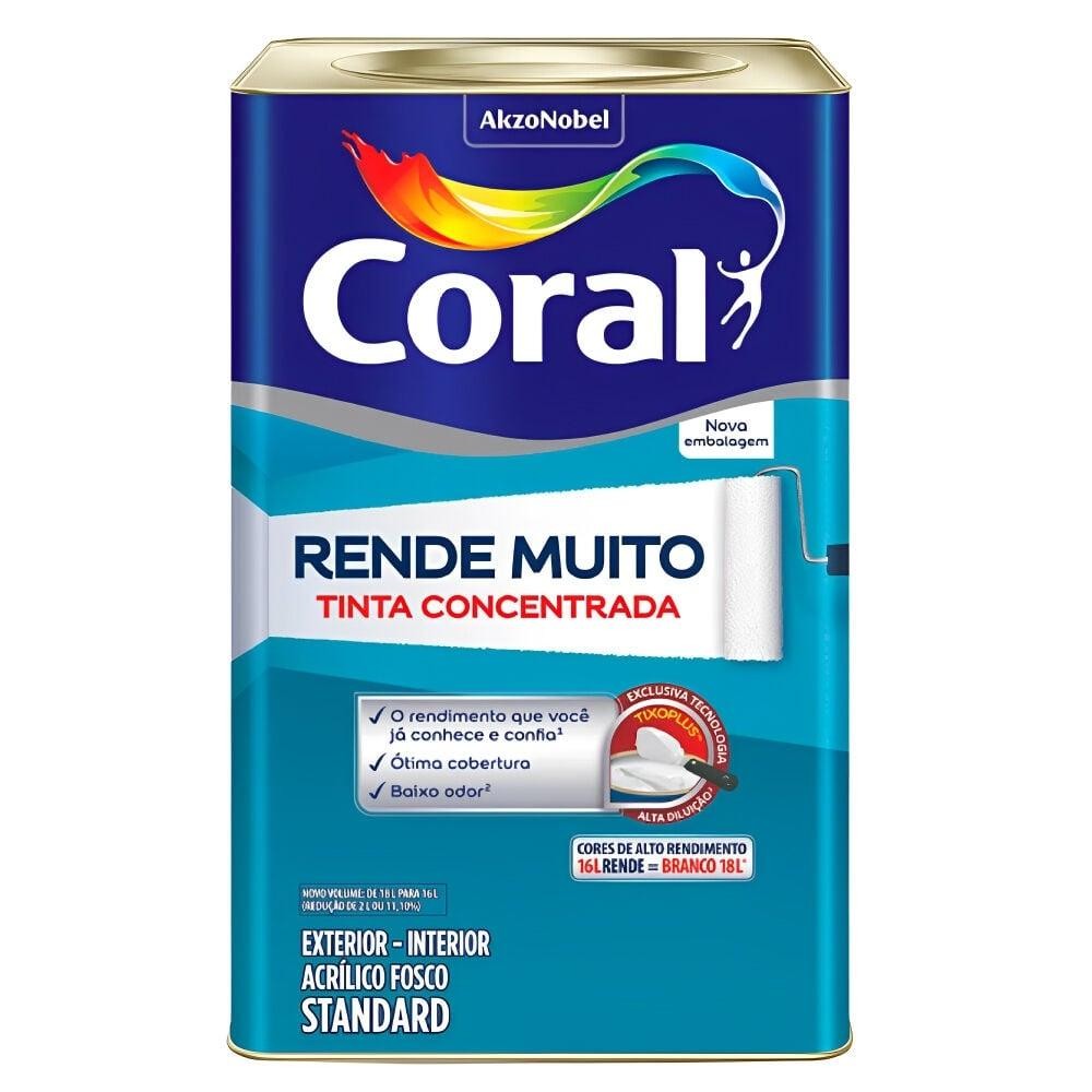 Tinta Para Parede Interna e externa Acrílica Fosco Rende Muito Coral 16L Diversas Cores