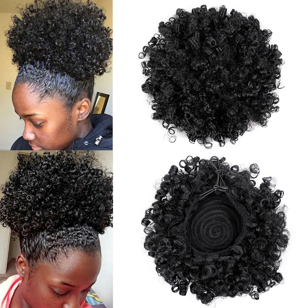 Aplique Coque Cacheado Afro Puff - Fibra Orgânica