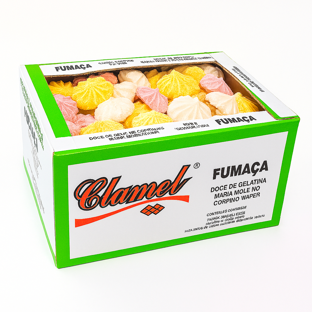 Doce Fumaça Maria Mole Copinho Wafer C/50 Unidades 1Kg Clamel Festa Infantil e Cosme e Damião