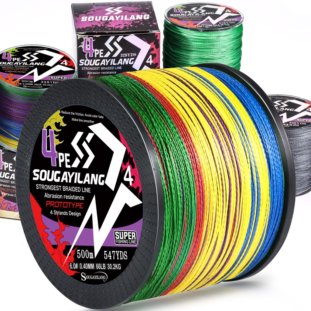 Sougayilang Linha De Pesca X4 300m 5 Cores Max Drag 66LB