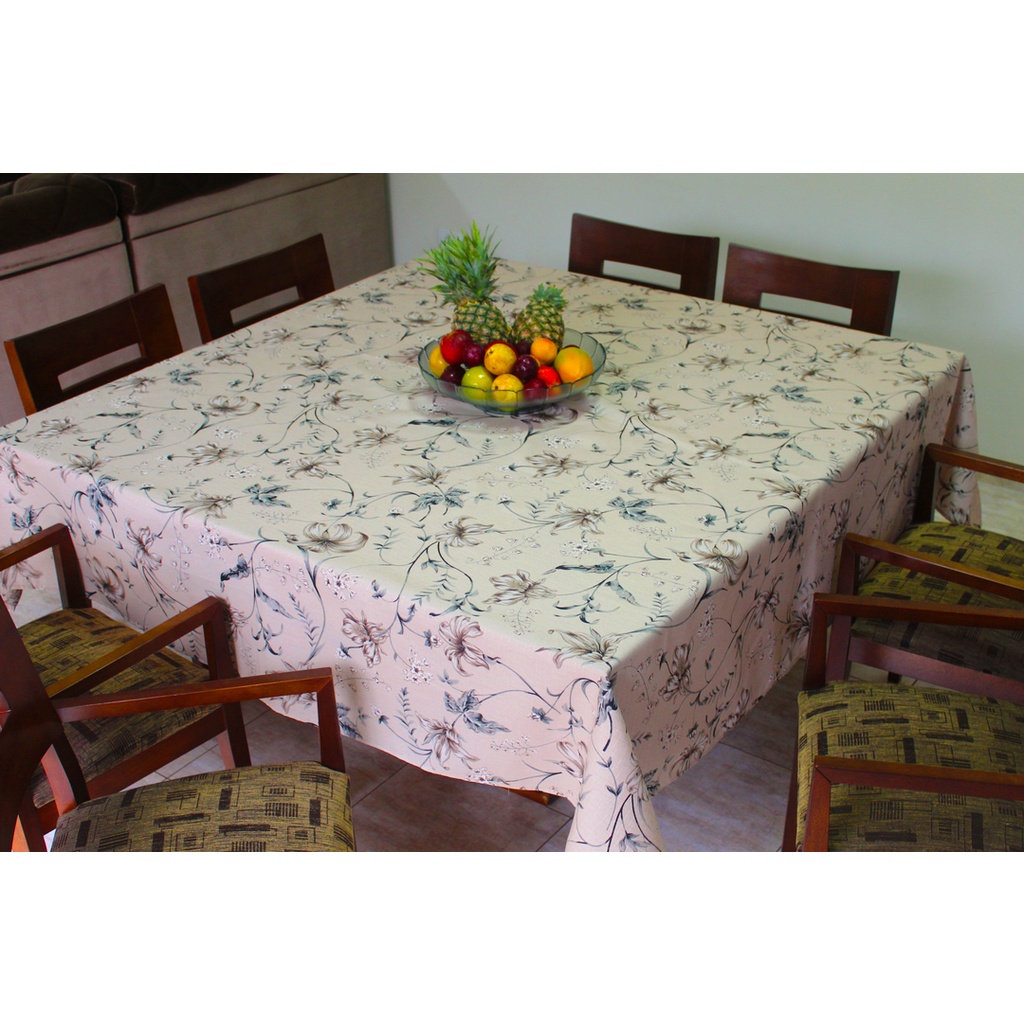Toalha de Mesa Quadrada em Tecido Linhão Rústico 2,20m x 2,20m - Várias Estampas