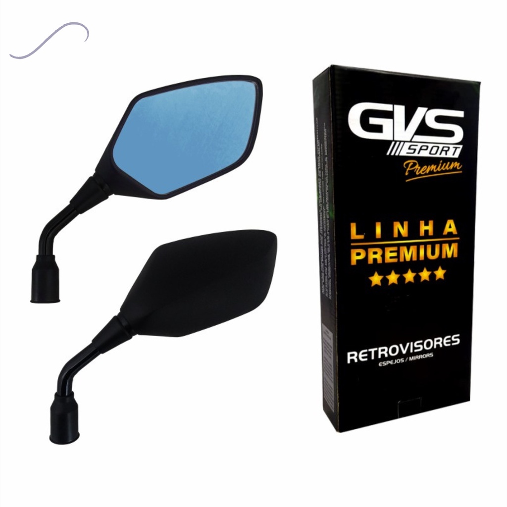 Retrovisor GVS XRE 300 19-23 Lente Convexa Azul Rosca Honda