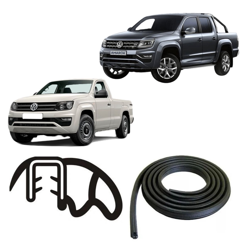 Borracha Porta Traseira Amarok Estriada Vedação Premium