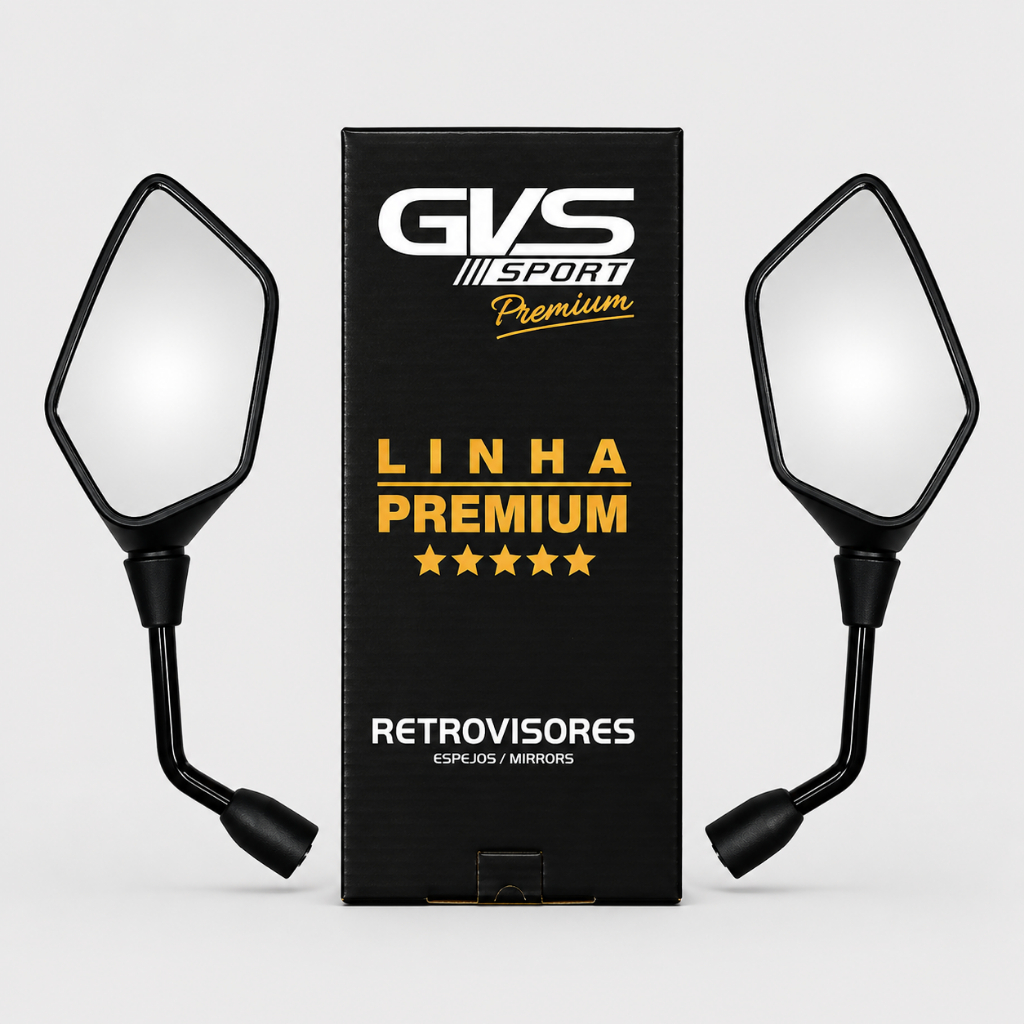 Retrovisor Modelo Xre 2023 Para CG - TWISTER - CB300 - BROS Gvs Original Lente Convexa