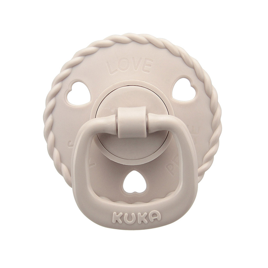 Chupeta Kuka Classic Bico Redondo Corações Tamanho 2 Bege