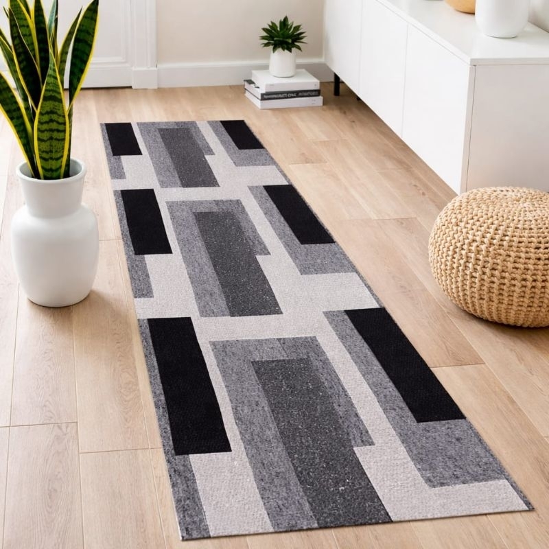 Passadeira 1,35m x 0,45m  Antiderrapante Decorativo Tecido Premium