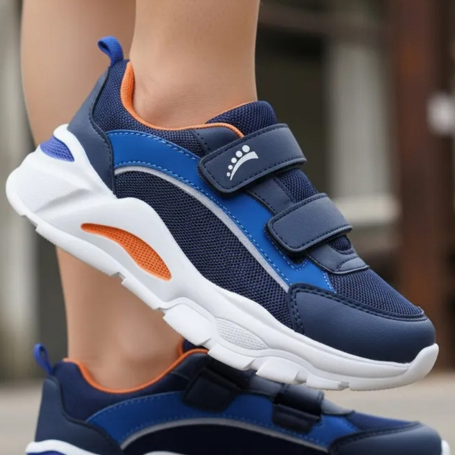 Tênis Infantil Ortopasso Wave Menino Sola Colorida Velcro Escolar Muleke Masculino