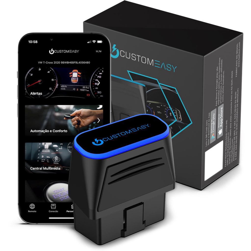 Dispositivo Customeasy Obd2 Customização VW Amarok 2014 a 2022