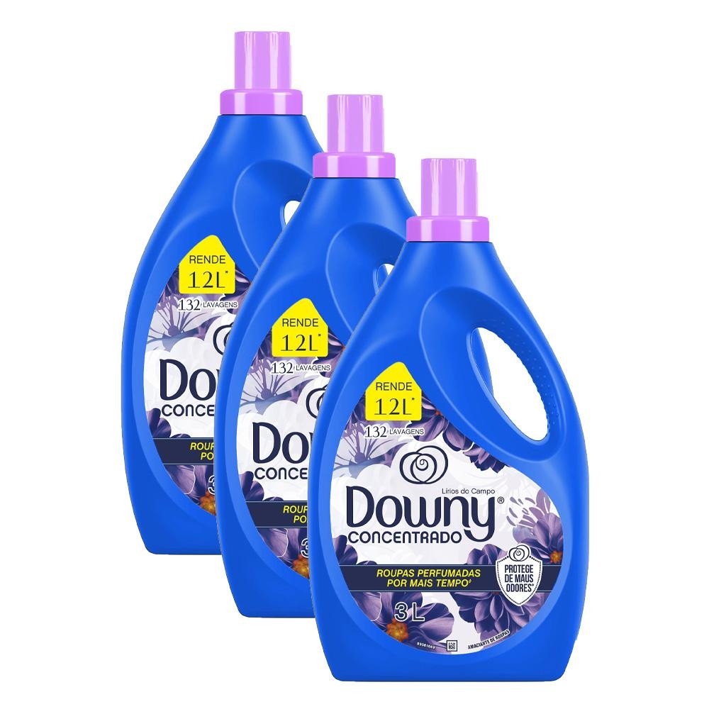 Kit 3 Amaciantes Downy Concentrados Lírios do Campo 3L