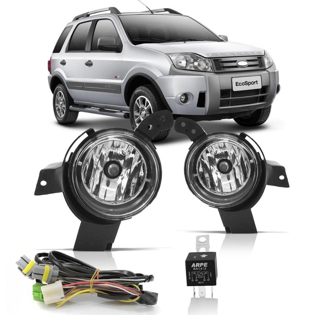Kit Farol Milha Auxiliar Ecosport 2008 2009 2010 2011 2012 Botão Universal