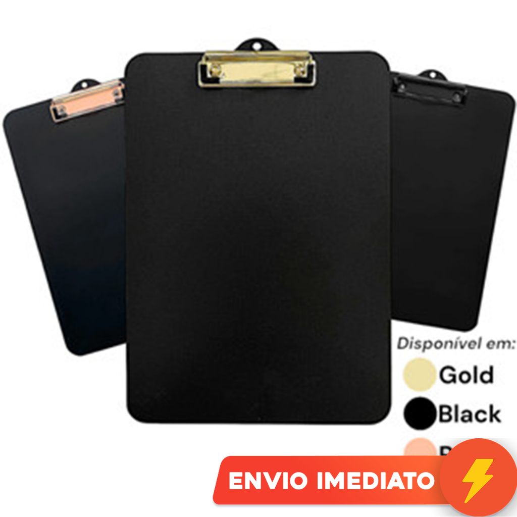 Prancheta de Madeira A4 Gold Black Ofício Prendedor de Metal Rose Eficiente Office Executiva Stalo