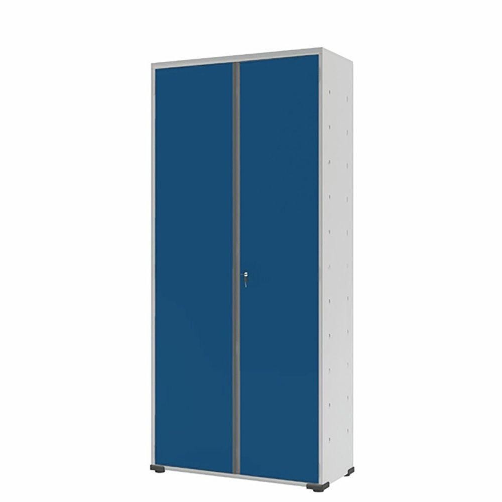 Armário Aço Escritório Fechadura 3 Prateleiras Azul