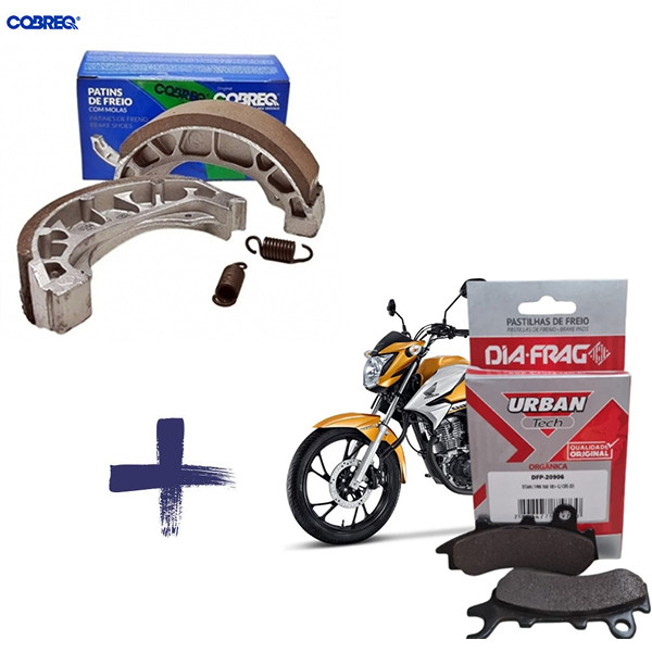 Kit Freio dianteiro + Traseiro CG 160 Fan 160 Titan 160 Cargo 160