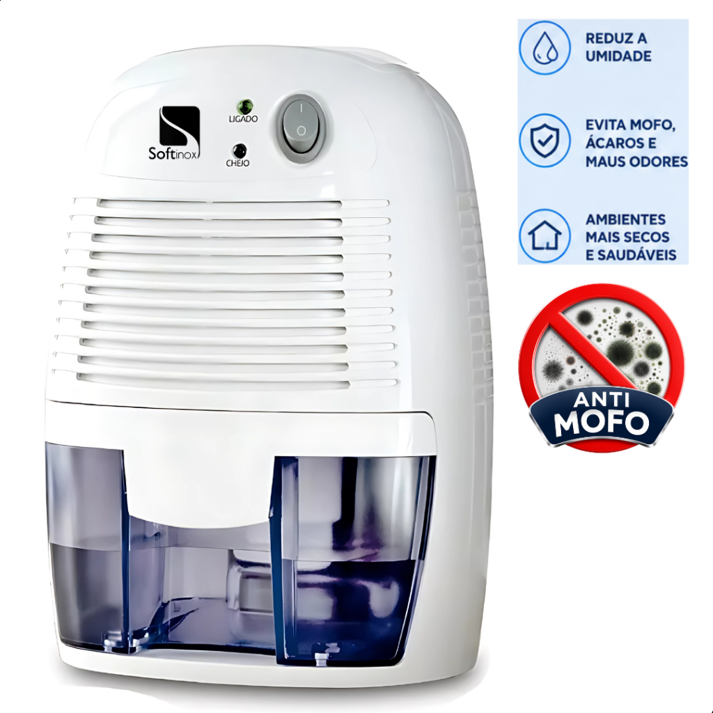 Desumidificador Anti Mofo Guarda Roupas Quartos e Ambiente Desumidificador de Ar Portátil Bivolt