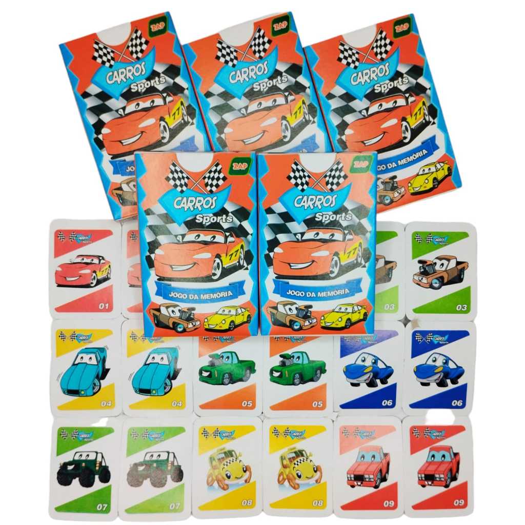 Kit 15 Jogo Da Memoria Carros Infantil Kit Festa Infantil P/ Lembrancinha Aniversario Prenda novo
