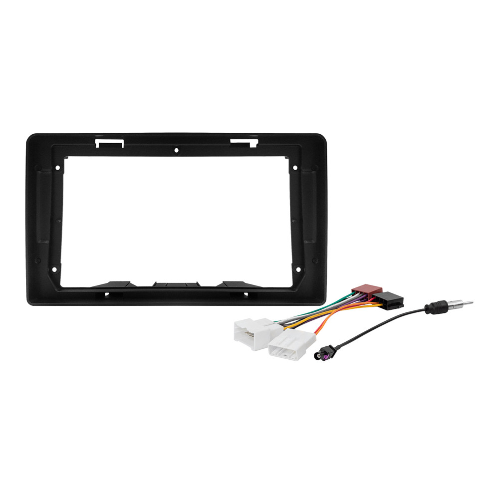 Kit Moldura Painel 9 Pol Duster 2020 2021 2022 2 Din Preto Chicote Som Plug Antena