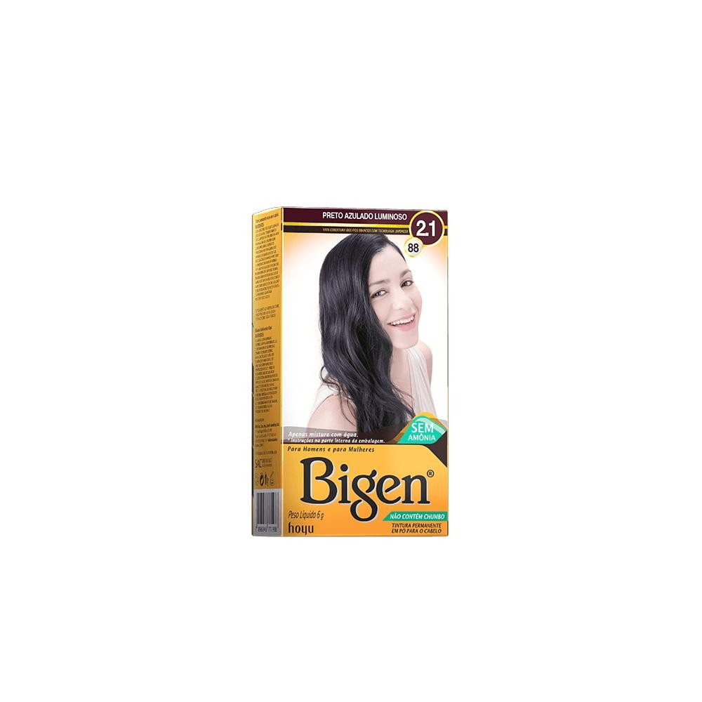 Bigen Tintura Capilar à base de água 2.1 Preto Azulado Lumi.