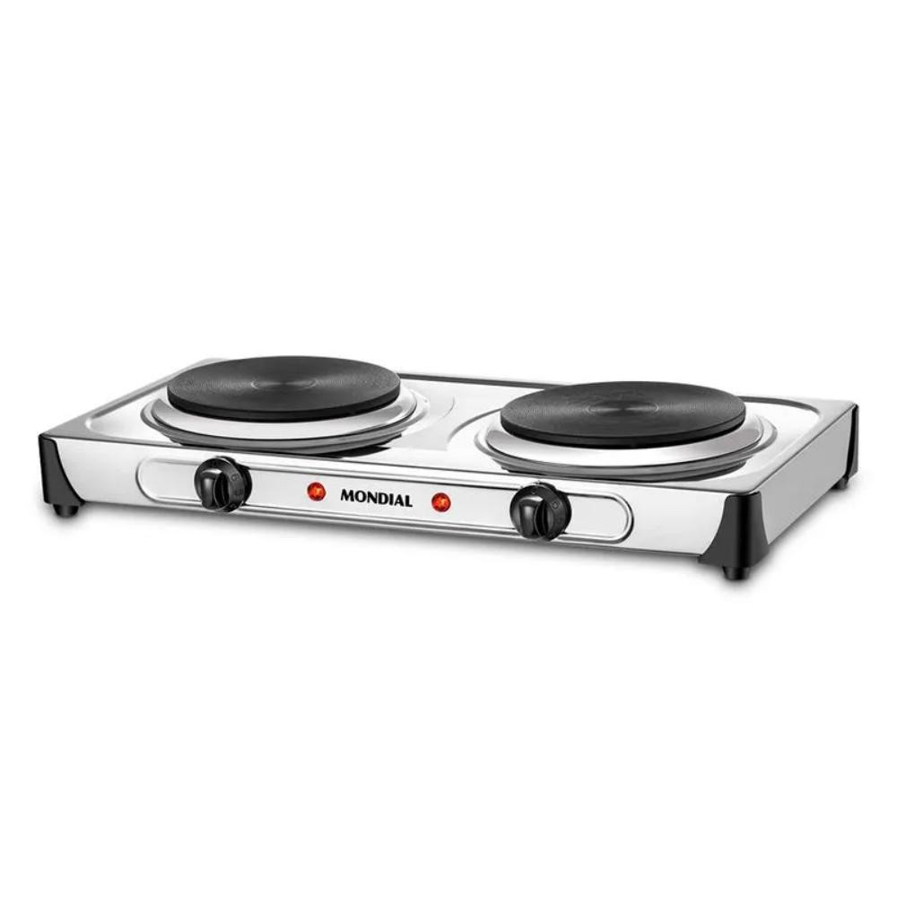 Fogão Elétrico Portátil Mondial Fast Cook Dual Inox 2000W 220V - FE-03