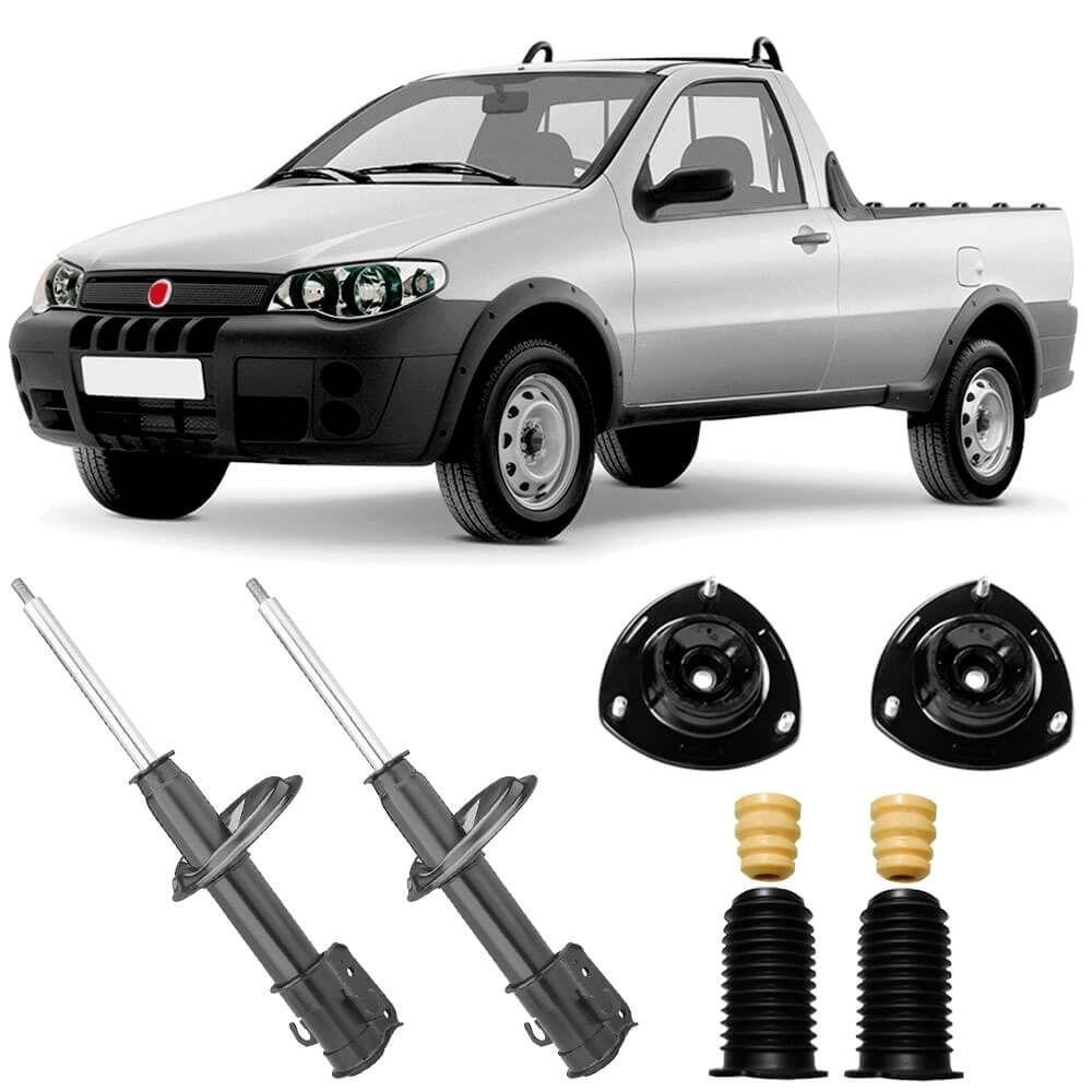 2 Amortecedor Fiat Strada 2001 A 2020 Dianteiro Nakata E Kit