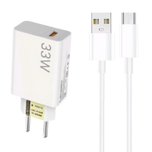 Kit Carregador Turbo para Realme C33 - Cabo Micro USB V8 e Fonte
