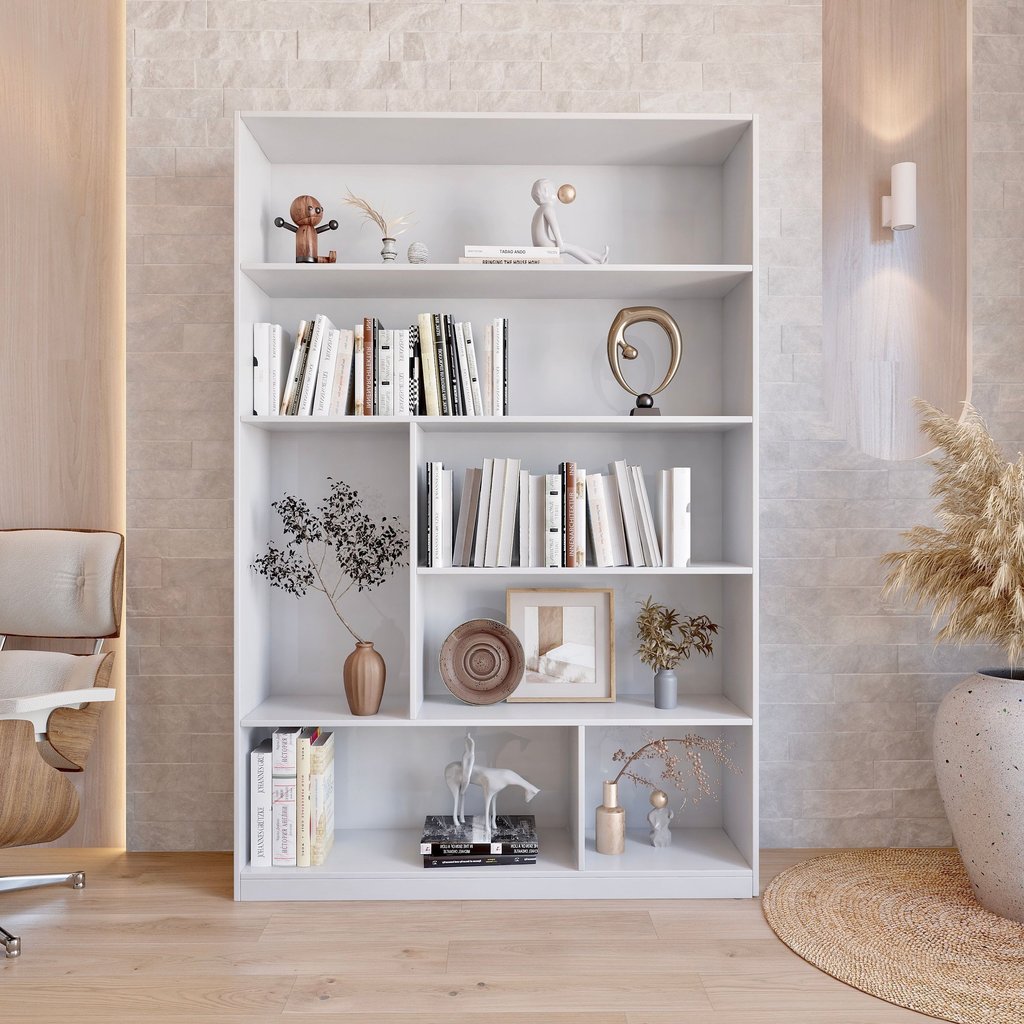 Estante de Livros 120cmx180cm 5 Prateleiras Seattle YesCasa Branco