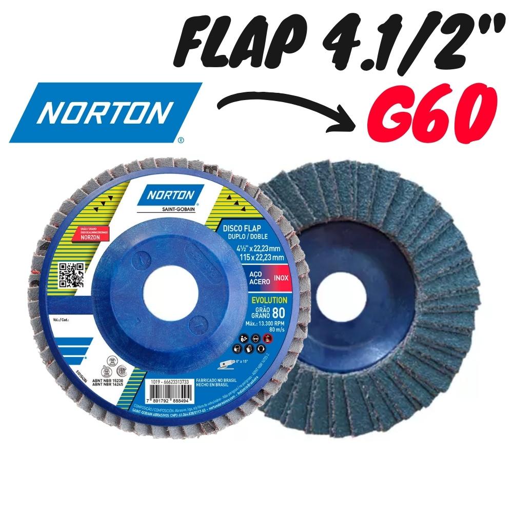 Disco Flap Evolution 4.1/2 Grão 60 G60 - Norton